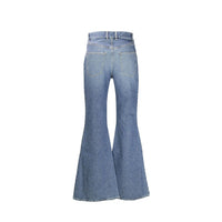 Chloé Blue Cotton Embroidered Flared Jeans