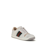 Gucci Screener Leather Sneakers — White