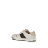 Gucci Screener Leather Sneakers — White