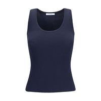 Max Mara Ribbed Jersey Tank Top — Blue