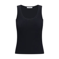 Max Mara Ribbed Jersey Tank Top — Black