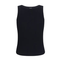 Max Mara Ribbed Jersey Tank Top — Black
