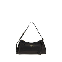 Prada Aimée Leather Shoulder Bag — Black