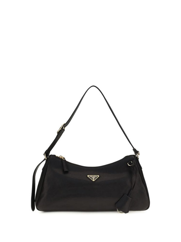 Prada Aimée Leather Shoulder Bag — Black
