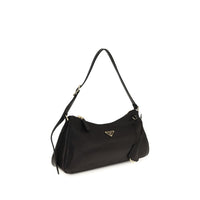 Prada Aimée Leather Shoulder Bag — Black