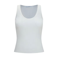 Max Mara Ribbed Jersey Tank Top — White