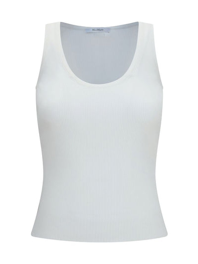 Max Mara Ribbed Jersey Tank Top — White