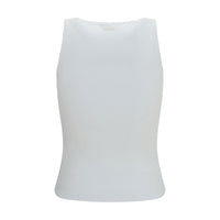 Max Mara Ribbed Jersey Tank Top — White