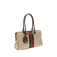 Gucci Horsebit Web GG Duffle Bag — Beige
