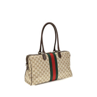 Gucci Horsebit Web GG Duffle Bag — Beige