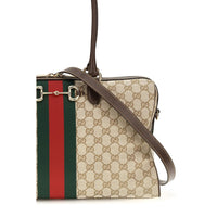 Gucci Horsebit Web GG Duffle Bag — Beige