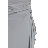 Versace Draped Viscose Jersey Dress — Gray