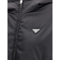 Prada Re-Nylon Hooded Shell Jacket — Black