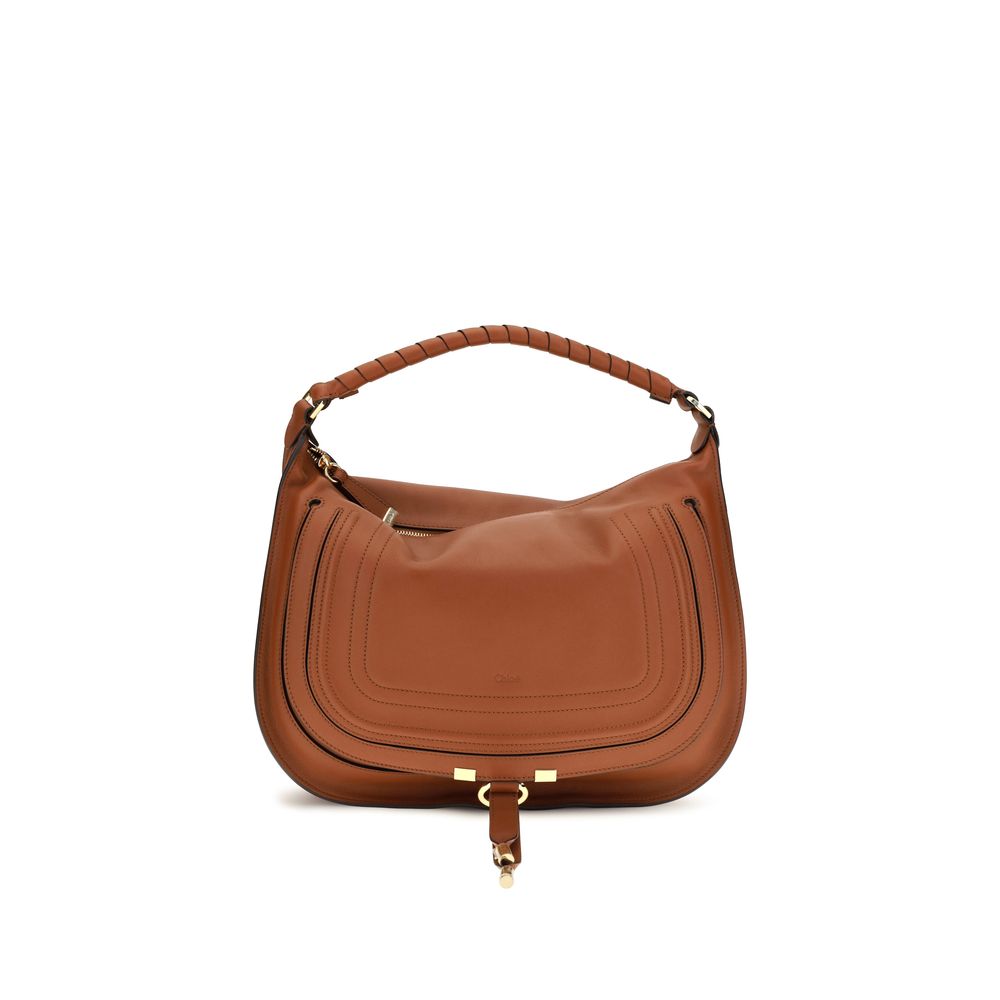 Chloé Marcie Leather Shoulder Bag — Brown