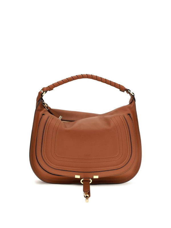 Chloé Marcie Leather Shoulder Bag — Brown