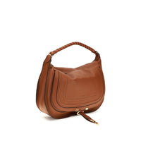 Chloé Marcie Leather Shoulder Bag — Brown