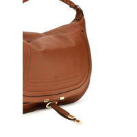 Chloé Marcie Leather Shoulder Bag — Brown