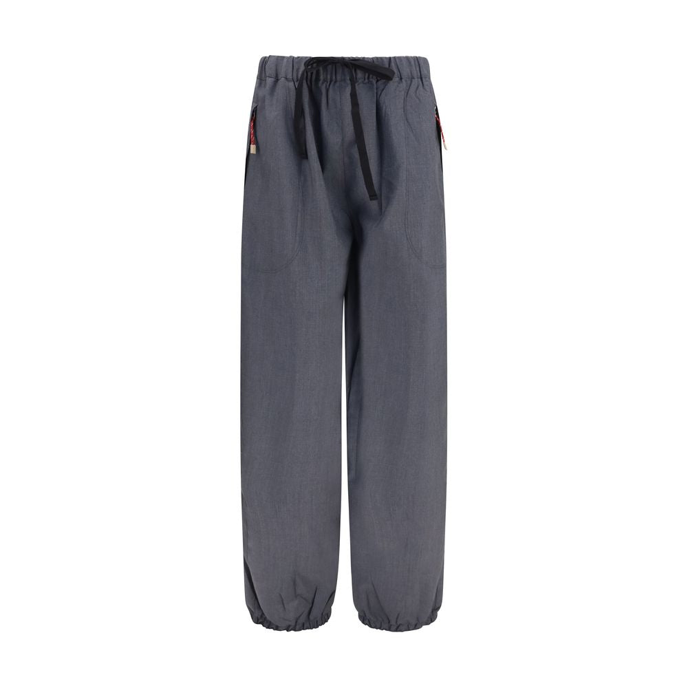 Prada Wool-Mohair Wide-Leg Pants — Gray