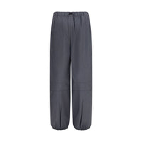 Prada Wool-Mohair Wide-Leg Pants — Gray