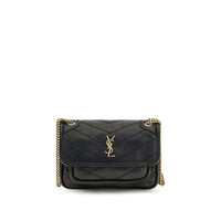 Saint Laurent Mini Niki Leather Shoulder Bag — Black