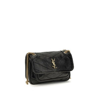 Saint Laurent Mini Niki Leather Shoulder Bag — Black