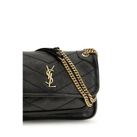 Saint Laurent Mini Niki Leather Shoulder Bag — Black