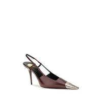Saint Laurent Jeanne Leather Pumps — Bordeaux