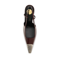 Saint Laurent Jeanne Leather Pumps — Bordeaux