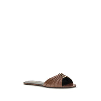 Saint Laurent Babylone Leather Mules — Brown