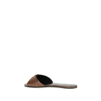 Saint Laurent Babylone Leather Mules — Brown