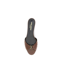 Saint Laurent Babylone Leather Mules — Brown