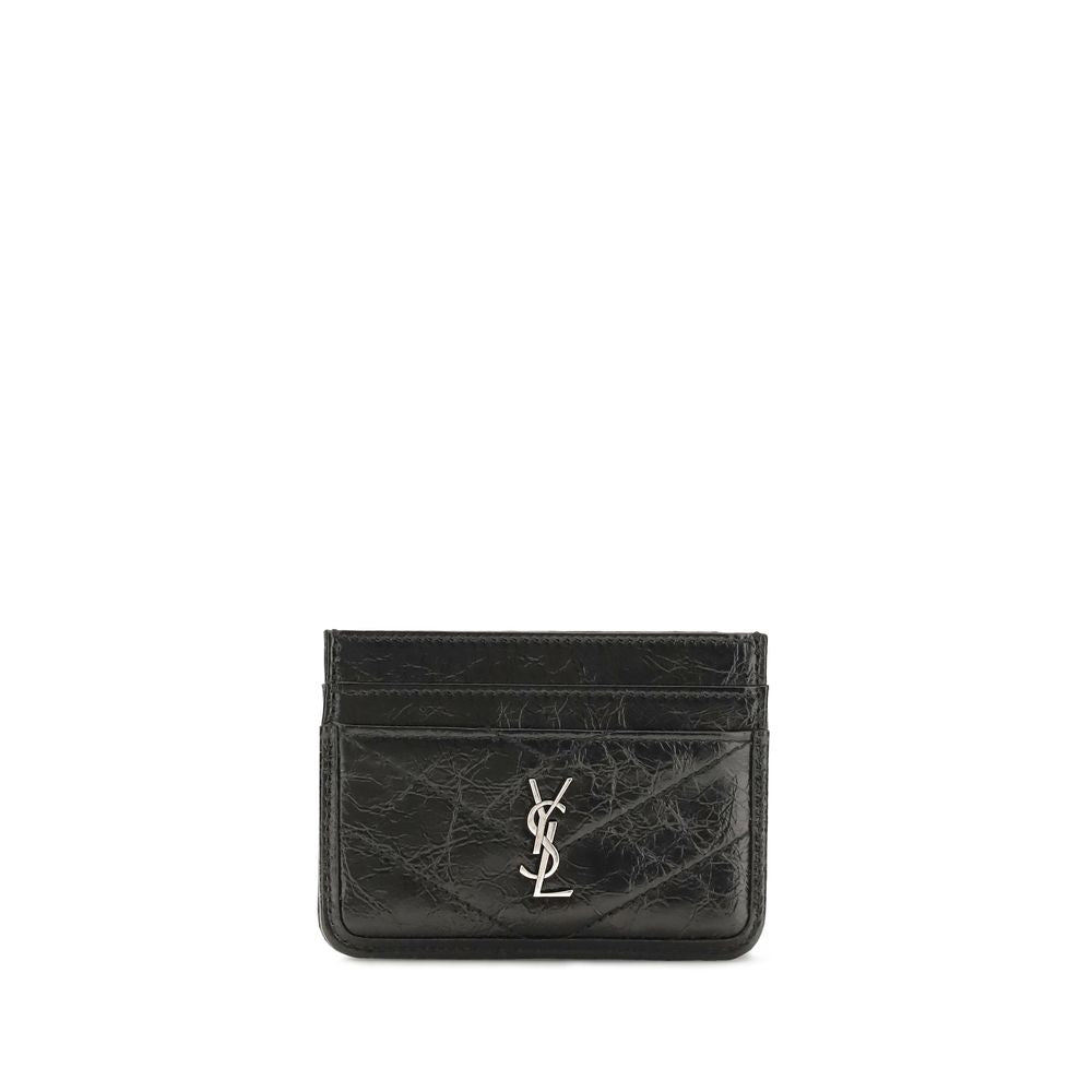 Saint Laurent Niki Vintage Leather Cardholder — Black