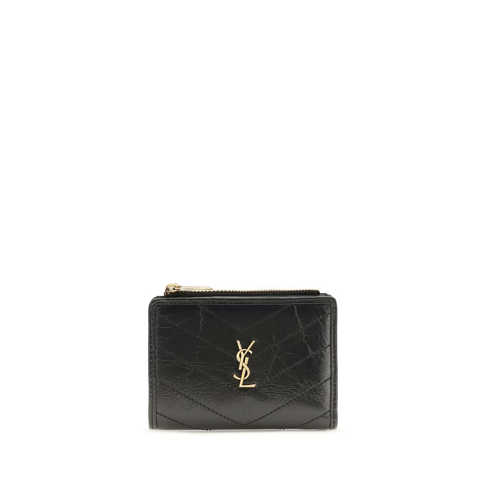 Saint Laurent Niki Vintage Leather Wallet — Black