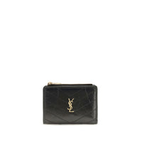 Saint Laurent Niki Vintage Leather Wallet — Black