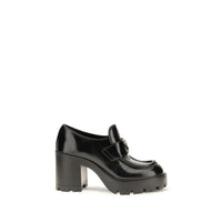 Prada Platform Leather Loafers — Black
