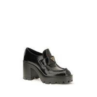 Prada Platform Leather Loafers — Black