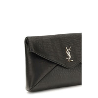Saint Laurent Busta Leather Clutch — Black