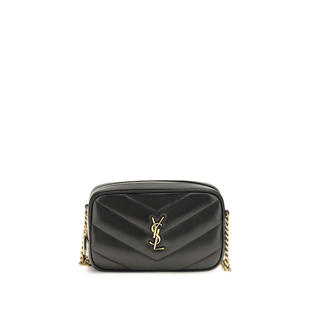 Saint Laurent Daytona Lambskin Shoulder Bag — Black