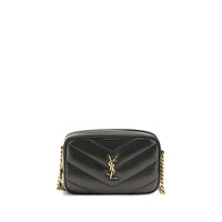 Saint Laurent Daytona Lambskin Shoulder Bag — Black