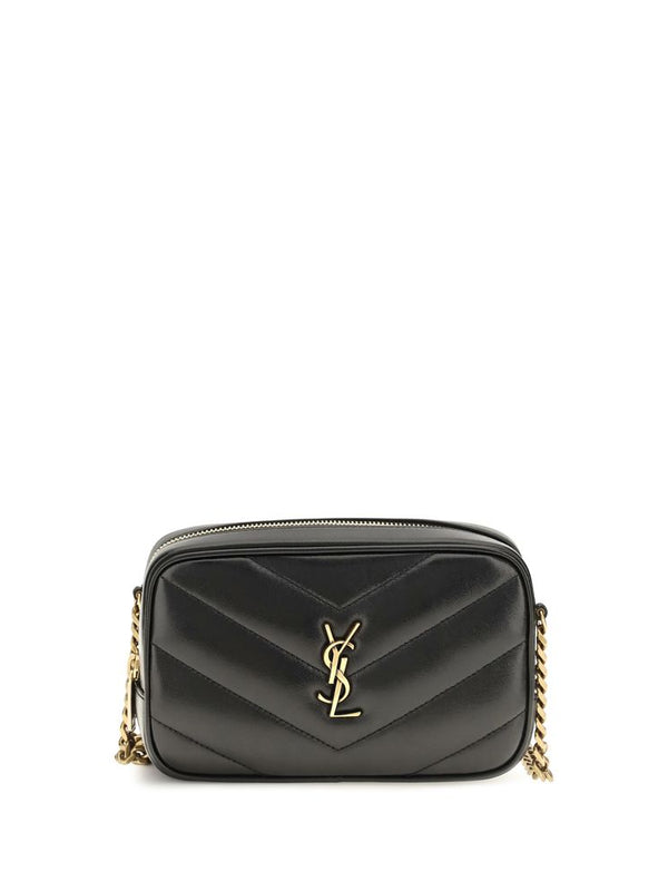 Saint Laurent Daytona Lambskin Shoulder Bag — Black