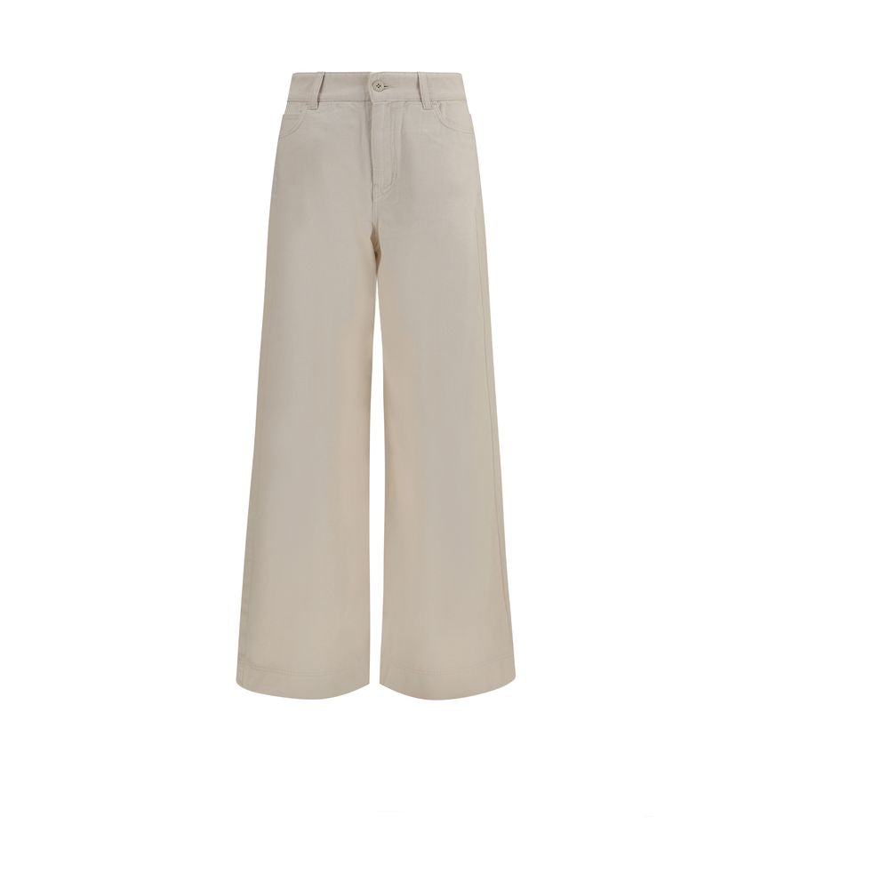 Max Mara Weekend Cotton Denim Trousers — White