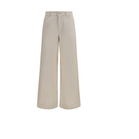 Max Mara Weekend Cotton Denim Trousers — White