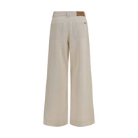 Max Mara Weekend Cotton Denim Trousers — White