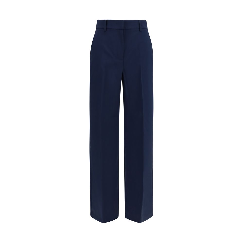 Max Mara Weekend Wool Palazzo Trousers — Blue
