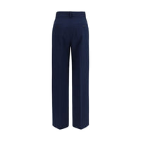 Max Mara Weekend Wool Palazzo Trousers — Blue