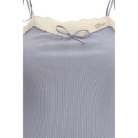 Chloé Lace-Trim Cashmere Cami — Blue
