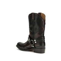 Versace Sylvester Leather Cowboy Boots — Black