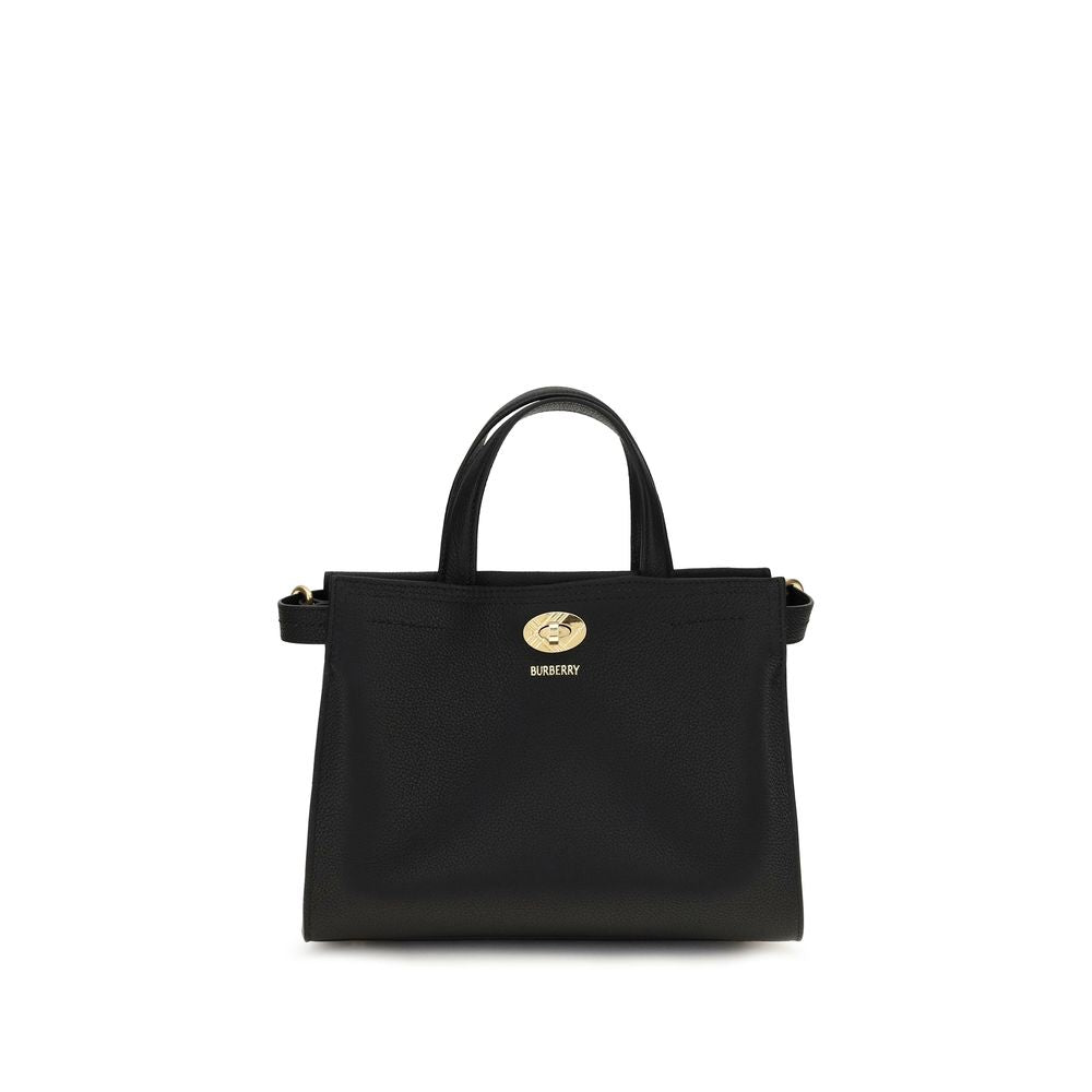 Burberry Cotswolds Check Top-Handle Bag — Black