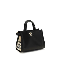 Burberry Cotswolds Check Top-Handle Bag — Black