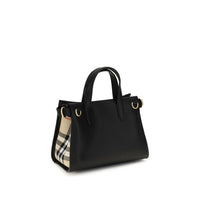 Burberry Cotswolds Check Top-Handle Bag — Black